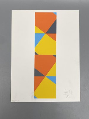 Max Bill、Struktur mit drei Farben Max Bill, Geometrische Komposition, Siebdruck, 1988 bei Pamono kaufen