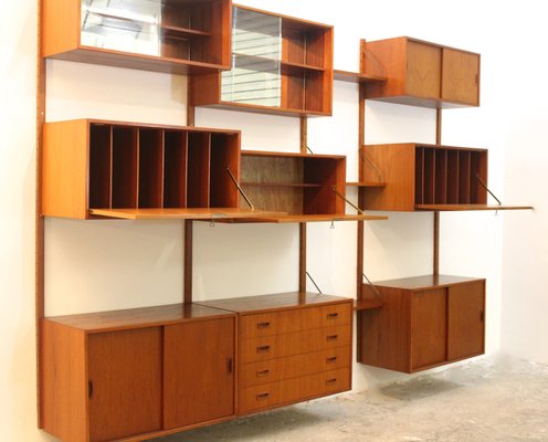 Danish Modular Teak Wall Unit by Poul Cadovius 1960s