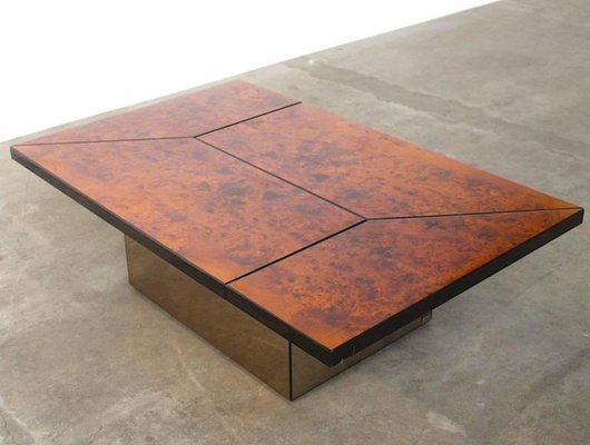 Vintage Burl Wood Lacquered Multi Functional Coffee Table By Paul Vintage Burl Wood Lacquered Multi