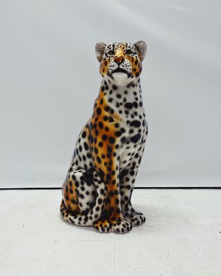 Leopard Statue in Ceramic by Ceramiche Boxer for sale at Pamono