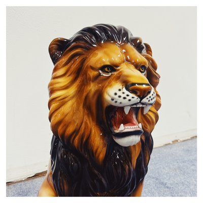 Ceramiche Boxer イタリア製 ライオン置物 Lion Statue in Ceramic by Ceramiche Boxer for sale at Pamono