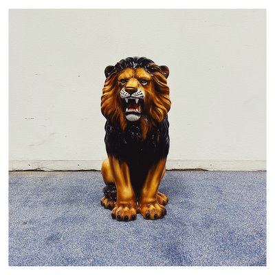 Lion Statue in Ceramic by Ceramiche Boxer for sale at Pamono