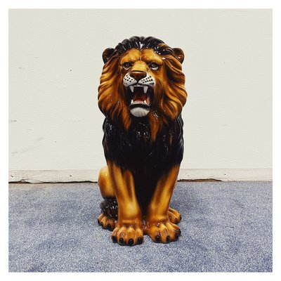 Ceramiche Boxer イタリア製 ライオン置物 Lion Statue in Ceramic by Ceramiche Boxer for sale at Pamono