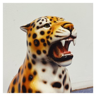 Leopard Statue in Ceramic by Ceramiche Boxer for sale at Pamono