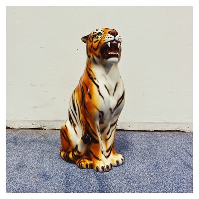Tiger Statue in Ceramic by Ceramiche Boxer for sale at Pamono