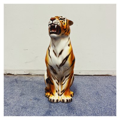 Tiger Statue in Ceramic by Ceramiche Boxer for sale at Pamono