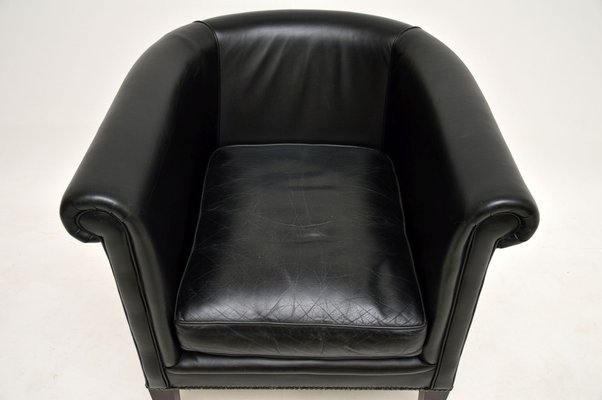 Georgian Leather Armchair attributed to Laura Ashley 1980s