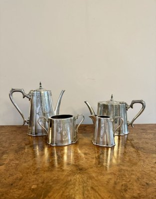 【Walker & Hall】 アールデコのティーサービス 4点 Antique Edwardian Four Piece Tea Set by Walker and Hall, 1900, Set