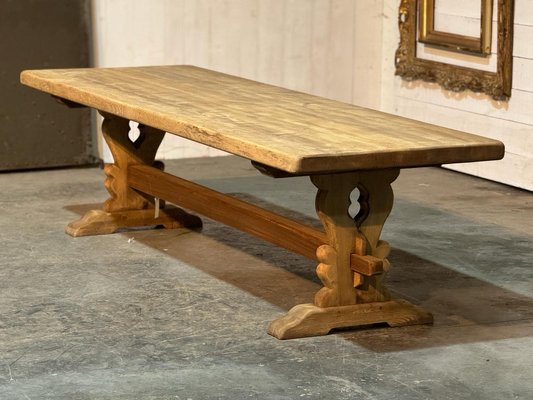 Large French Bleached Oak Farmhouse Dining Table 1925 for sale at Pamono
