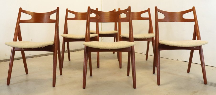 Vintage CH 29 Chairs by Hans Wegner for Carl Hansen, 1950s, Set of
