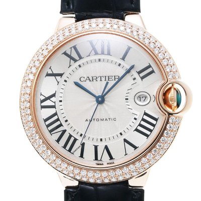 CARTIER Ballon Bleu LM Double Diamond Bezel WE900851 Herren RG 