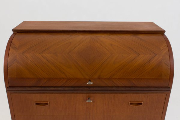 Mid Century Modern Roll Top Secretaire From Broderna Gustafssons