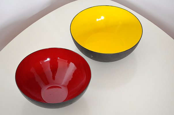 Enameled Steel Krenit Bowls by Herbert Krenchel for Torben Ørskov