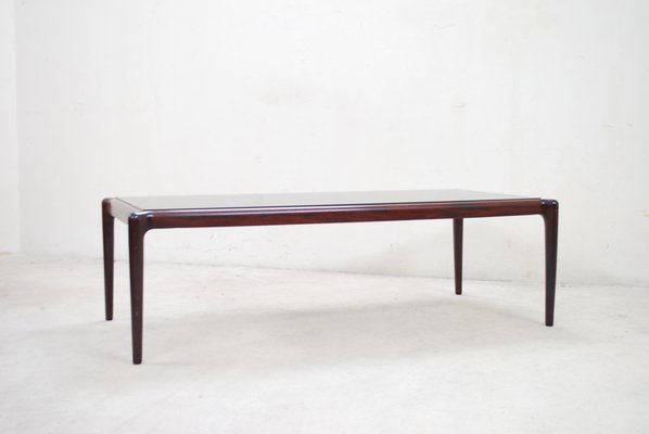 Large Vintage Mahogany Smoked Gl Coffee Table Large Vintage Mahogany Smoked Gl Coffee Table