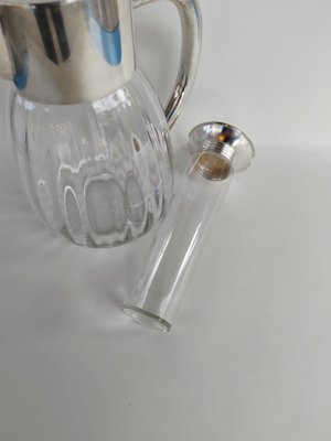 Cooling Pitcher in Silver-Plated Metal and Glass by WMF, 1970s for