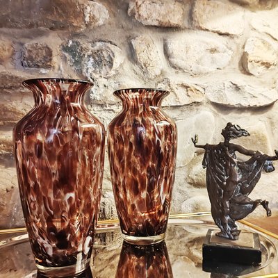 Vintage Vases in Murano Glass, 1960s, Set of 2