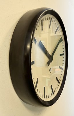 Large Industrial Bakelite Factory Wall Clock from Pragotron, 1960s