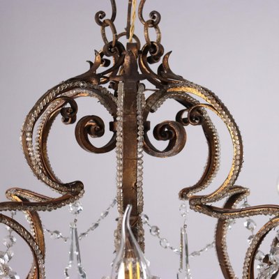 Twelve Light Italian 19th Century Wrought Iron Chandelier Twelve Light Italian 19th Century Wrought Iron Chandelier