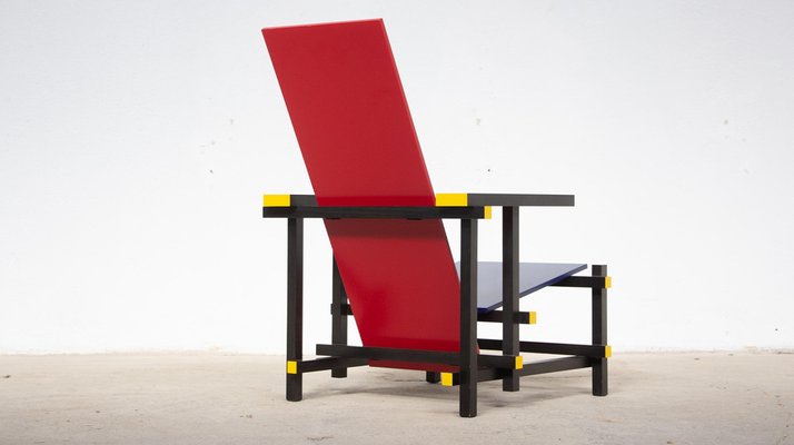 Red and Blue Chair by Gerrit Rietveld for Cassina, 1890s for
