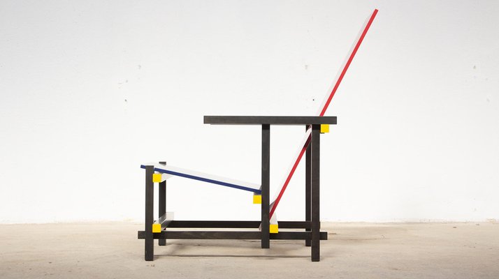 Red and Blue Chair by Gerrit Rietveld for Cassina, 1890s for sale