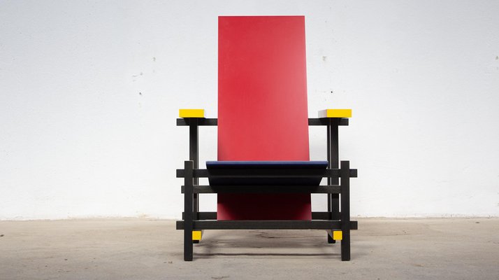Red and Blue Chair by Gerrit Rietveld for Cassina, 1890s for sale