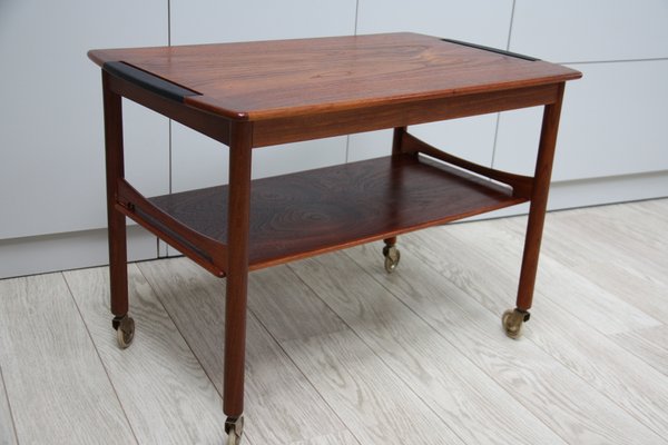 Vintage Coffee Table In Rosewood On Wheels 1950s Vintage Coffee Table In Rosewood On Wheels 1950s