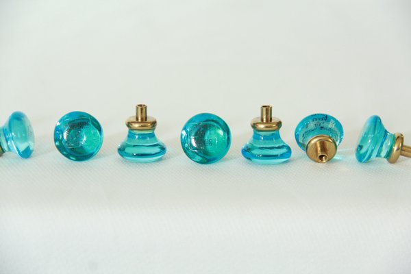 Vintage Pastel Light-Blue Murano Glass Knobs from Murano Vetri, Italy, 1960s, Set of 4 for sale at Pamono Vintage Pastel Light-Blue Murano Glass Knobs from Murano Vetri, Italy, 1960s, Set of 4 for sale at Pamono