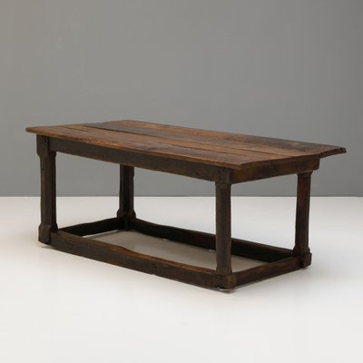 値下　激レア30s  antique vintage Table Antique 1930-1940 Oak/Walnut Top And Spooled Legged End