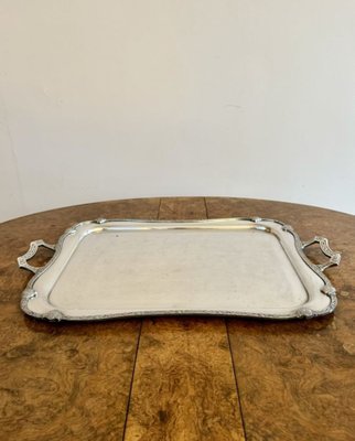 Large Antique Edwardian Silver Plated Tea Tray, 1900 for sale at