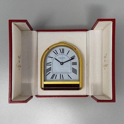 Pendulette Reveil Romane de Cartier Suisse 1980s en vente sur Pamono