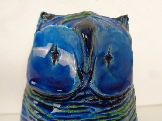 Ceramic Rimini Blu Owl by Aldo Londi for Bitossi, 1960s for sale