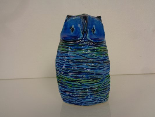 Ceramic Rimini Blu Owl by Aldo Londi for Bitossi, 1960s for sale