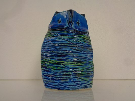 Ceramic Rimini Blu Owl by Aldo Londi for Bitossi, 1960s for sale