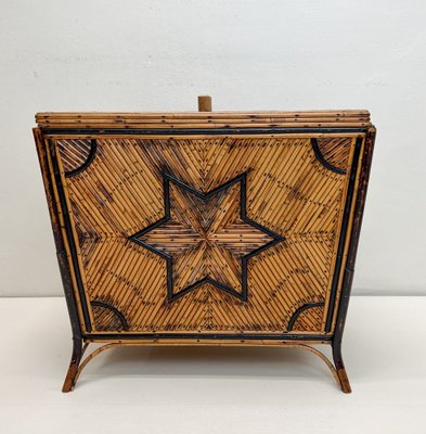 Vintage Bamboo and Rattan Pencil Reed Blanket Chest 1970s for sale at Pamono