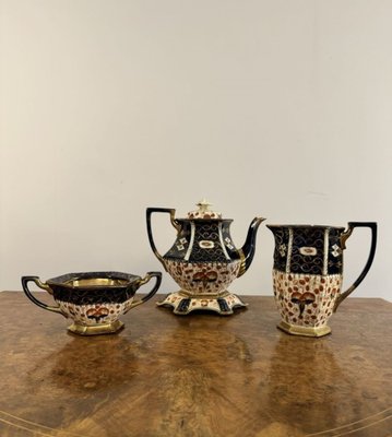 Antique Victorian Tea Set from Royal Davenport, 1880, Set of 3 for