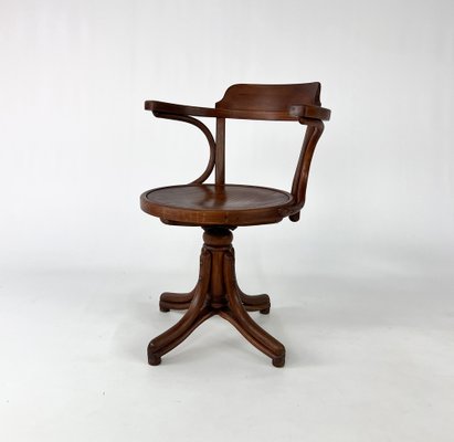 Bentwood Oak Desk Chair from Thonet, 1950s for sale at Pamono