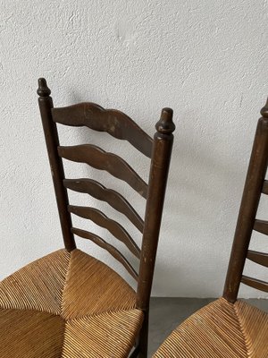 Rustic Oak Straw Chairs, 1890s, Set of for sale at Pamono