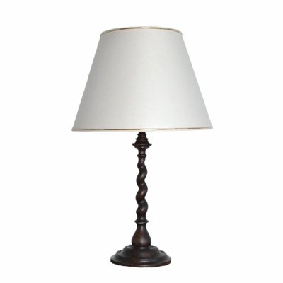 Lampada da tavolo vintage Barley Twist in quercia