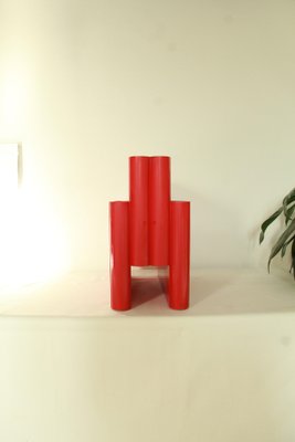 ヴィンテージ　Kartell 赤いトレー 8490 Made in Italy Vintage Red Plastic Carminio Magazine Holder by Giotto Stoppino