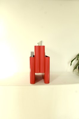 Vintage Red Plastic Carminio Magazine Holder by Giotto Stoppino