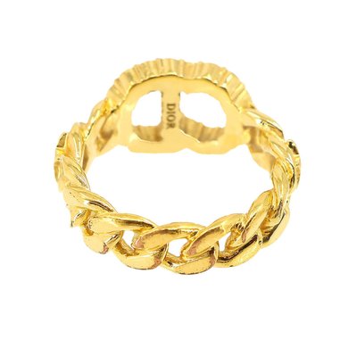 Clair D Lune Ring in Gold with Rhinestone from Christian Dior for