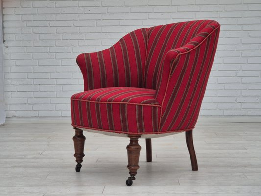 Dänischer Sessel aus Roter Möbel Wolle, 1950er bei Pamono kaufen