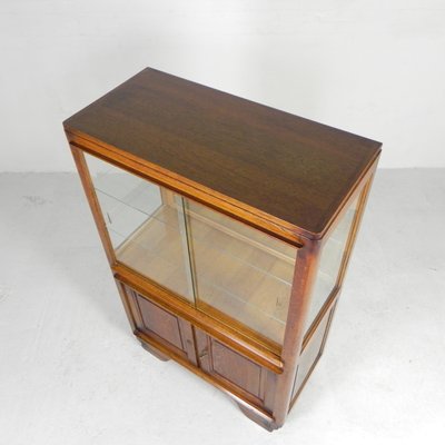 Art Deco Display Cabinet with Sliding Glass Doors, 1930s for