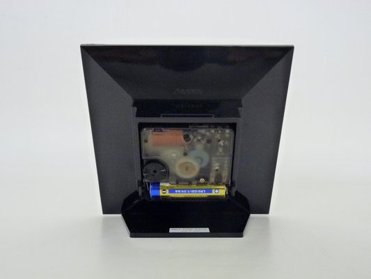 Vintage Black Table Clock by Shiseido Japan, 1980s for sale