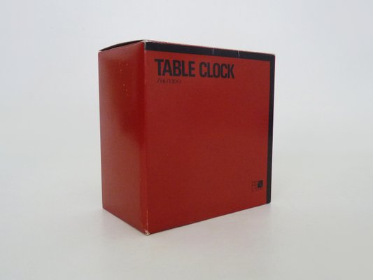 Vintage Black Table Clock by Shiseido Japan, 1980s for sale