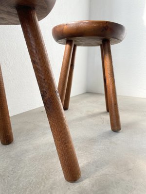 Brutalist Hammered Stools, 1950s, Set of 4 for sale at Pamono