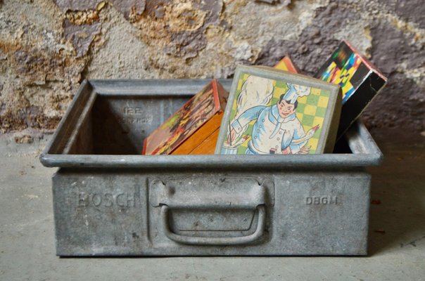 Industrial Metal Crate from Bosch 1950s