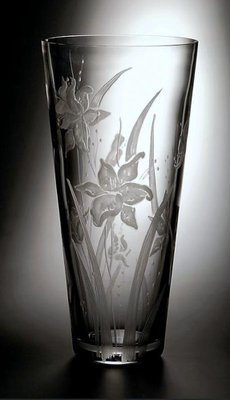 Vaso In Cristallo Trasparente Alto 30 Cm, Design Ondulato 'amore Eterno', Per Fiori E Centrotavola, Regalo Elegante
