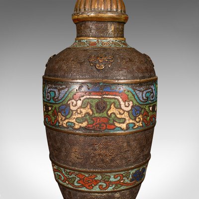 Antique Japanese Bronze Cloisonne Table Lamp, 1850s for sale at Pamono