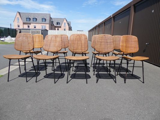 Mid Century Rattan Chair By Dirk Van Sliedrecht For Rohé Noordwolde Mid Century Rattan Chair By Dirk Van Sliedrecht For Rohé Noordwolde 1950s 1